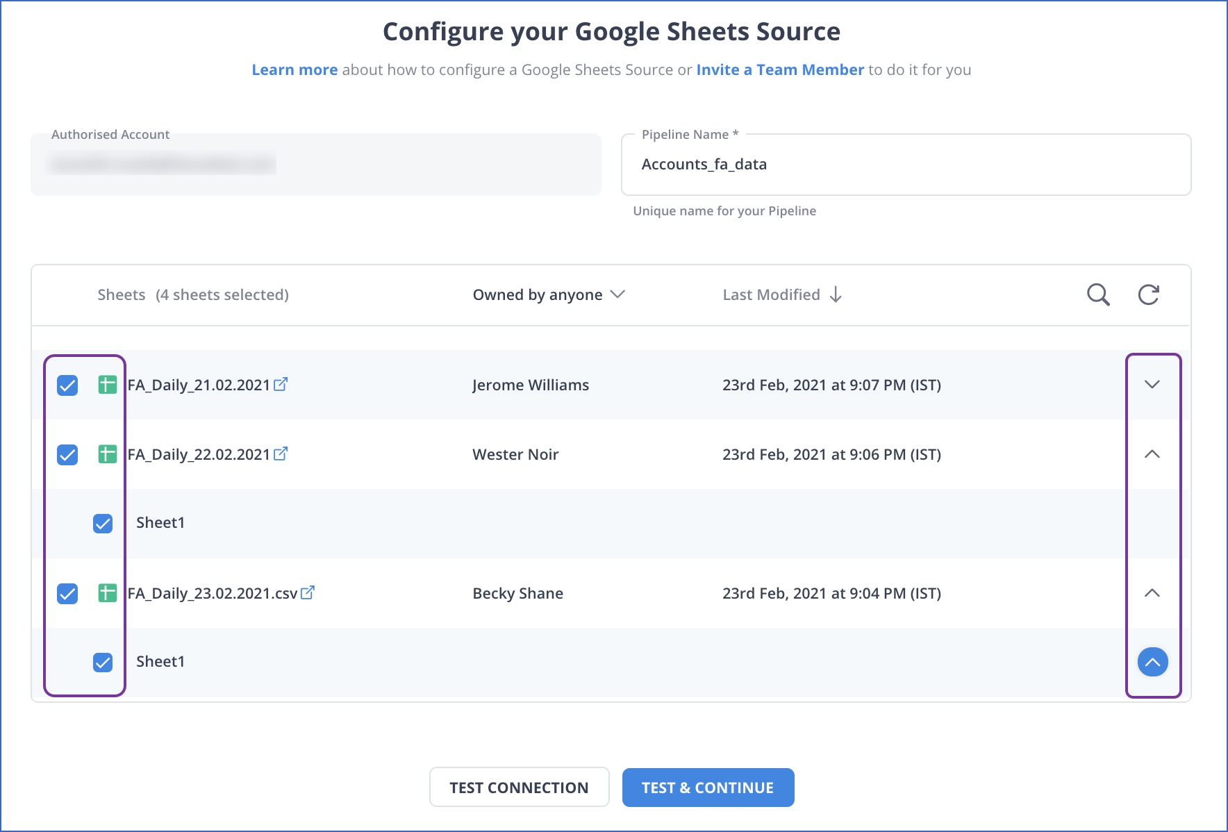 Google Sheets Hevo Source